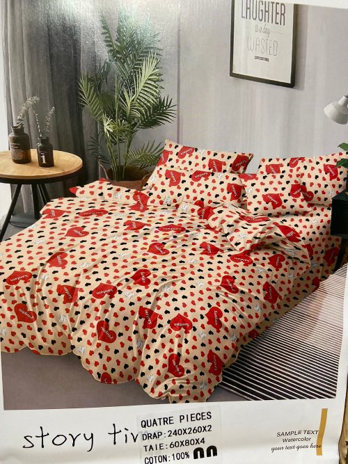 Des draps en coton, rideaux de qualité