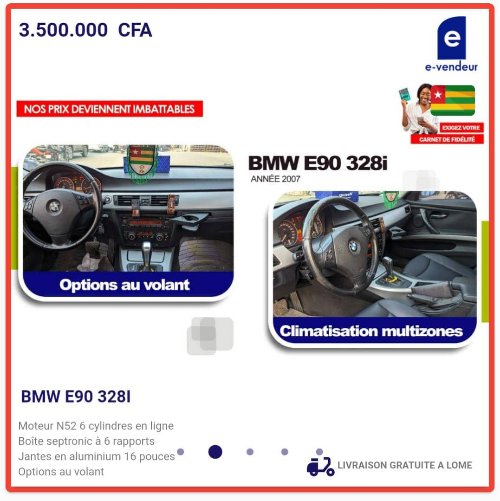 BMW E-90 328i Moteur N52 6 cylindres en ligne Boite