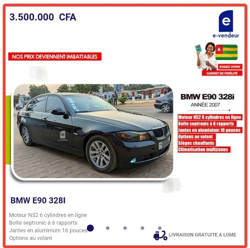 BMW E-90 328i Moteur N52 6 cylindres en ligne Boite