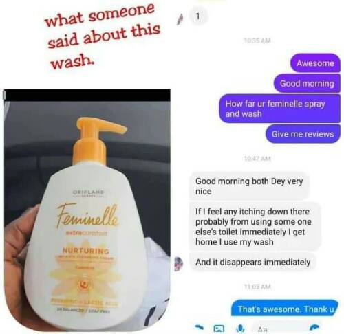 Fem wash it cures infections and germs.it is been used