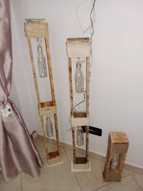 Lampada a led fatta con pancale per info 3477841224