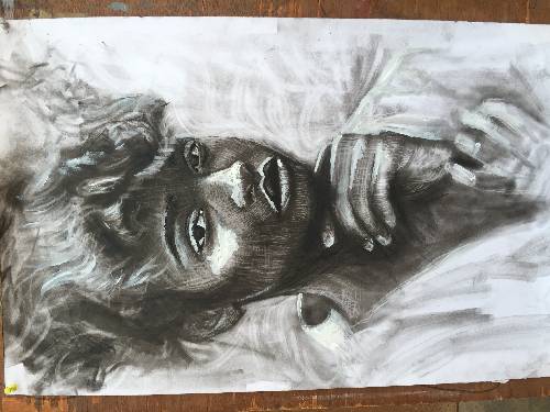 Artwork, pencil on paper, Title = Wrecked Size = 16