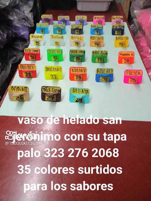 VASO DE HELADO SAN JERÓNIMO CON SU TAPA PALO ORIGINAL.