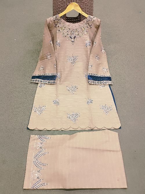 Cotton lown 2pc Embroidered shirt and trouser