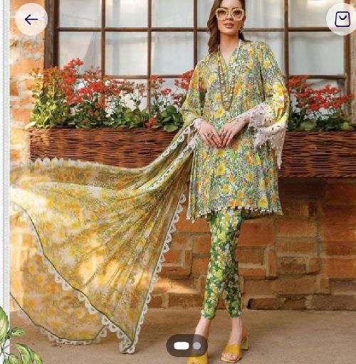 3 Pcs Women's Unstitched Lawn Digital Print Suit *Product Details*:Fabric: