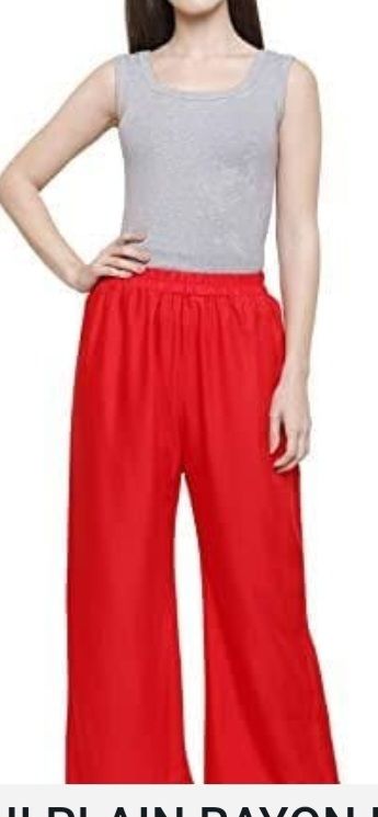 BEST QUALITY IN RAYON PLAIN PALAZOOS IN DIFFERENT COLOURS. Sizes