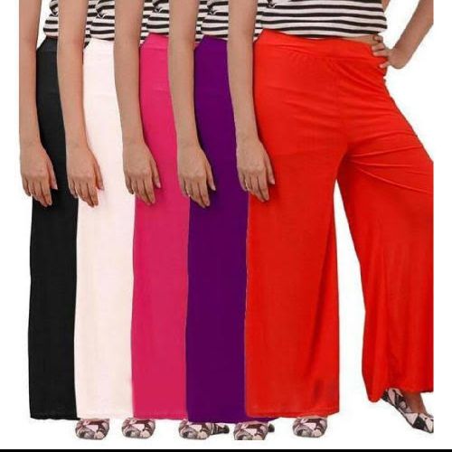 BEST QUALITY IN RAYON PLAIN PALAZOOS IN DIFFERENT COLOURS. Sizes