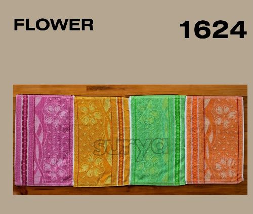 HAND TOWELS SIZE : 16X24 IN DIFFERENT COLOURS AND DESIGNS.