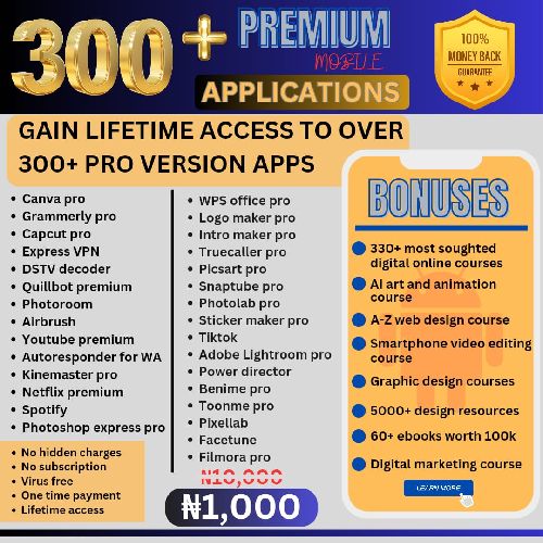300+ Premium Mobile Applications