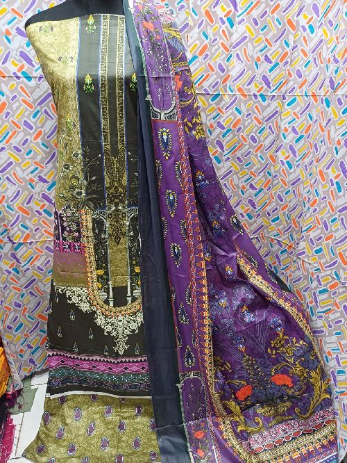 Digital Print Lone Three Piece ডিজিটাল প্রিন্টের সেলাই বিহীন লোন