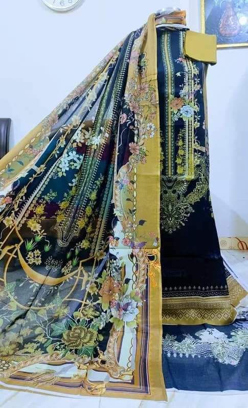 Digital Print Lone Three Piece ডিজিটাল প্রিন্টের সেলাই বিহীন লোন