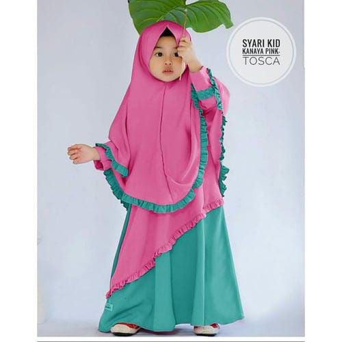 Large Baby Borka Set 7-12Y ডুবাই চেরি কাপড় হিজাবসহ ফুলসেট