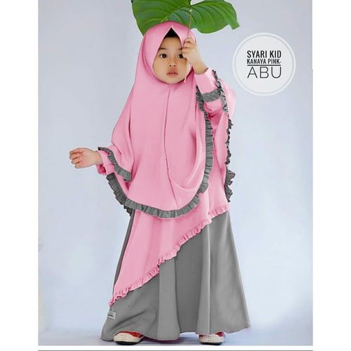 Large Baby Borka Set 7-12Y ডুবাই চেরি কাপড় হিজাবসহ ফুলসেট