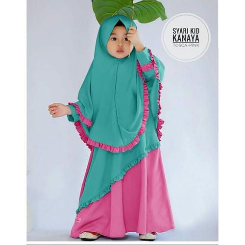 Large Baby Borka Set 7-12Y ডুবাই চেরি কাপড় হিজাবসহ ফুলসেট