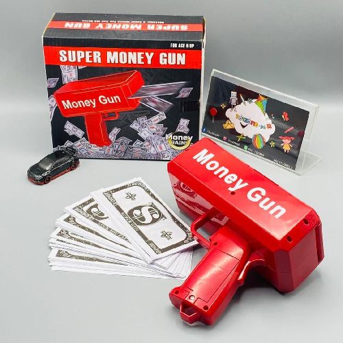• Rain Money Gun - with 100Pcs Play Money Cash