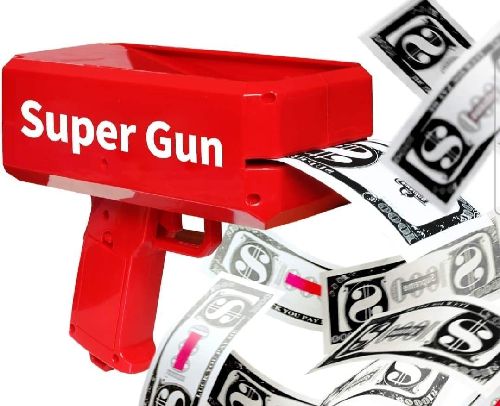 • Rain Money Gun - with 100Pcs Play Money Cash