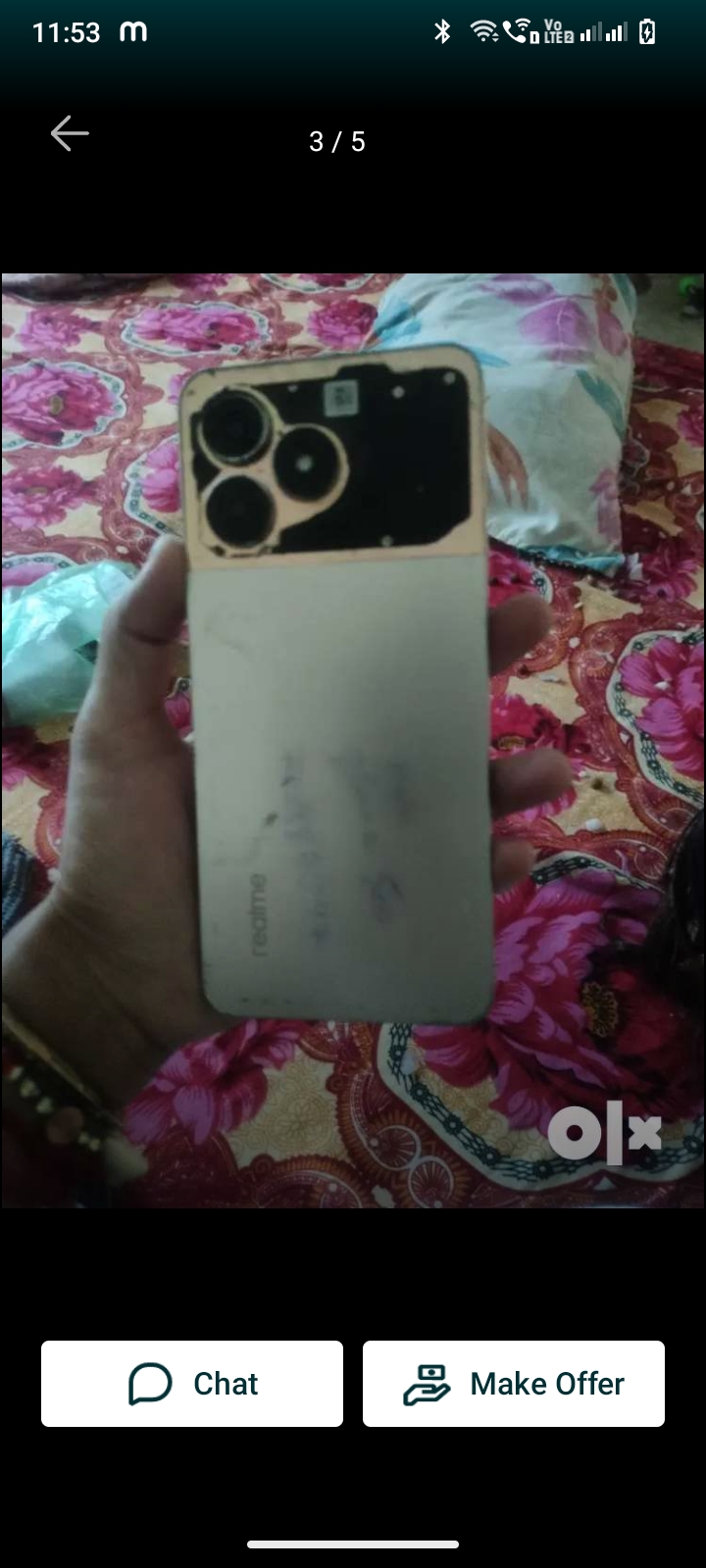 Realme c53 back camera and back panel kharab h baki