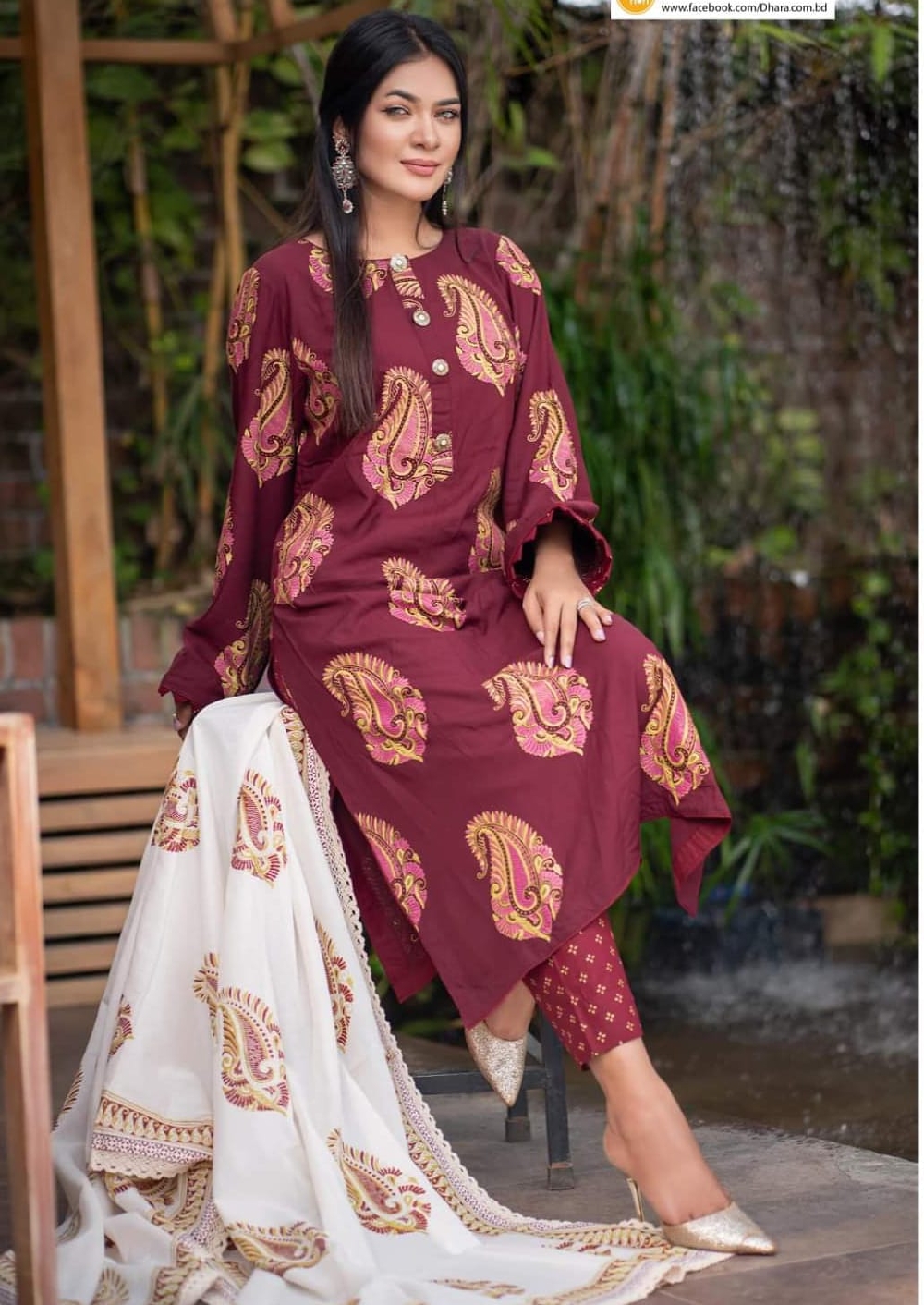 Unstitch Three Piece স্ক্রিন প্রিন্ট /ব্লক প্রিন্ট থ্রি পিস সেলাই
