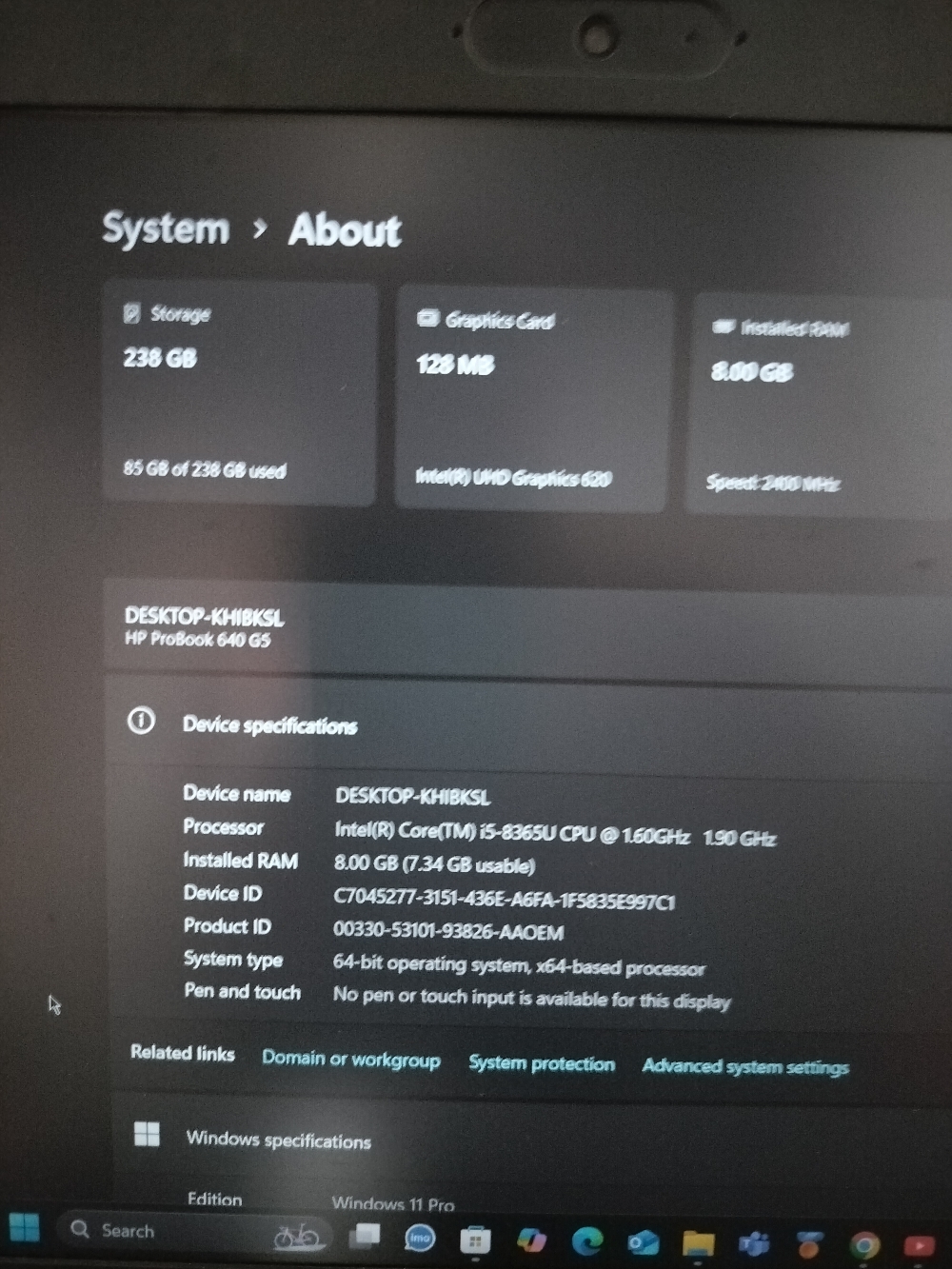 Hp Probook 640G5 Core i5 8Gen 8/256