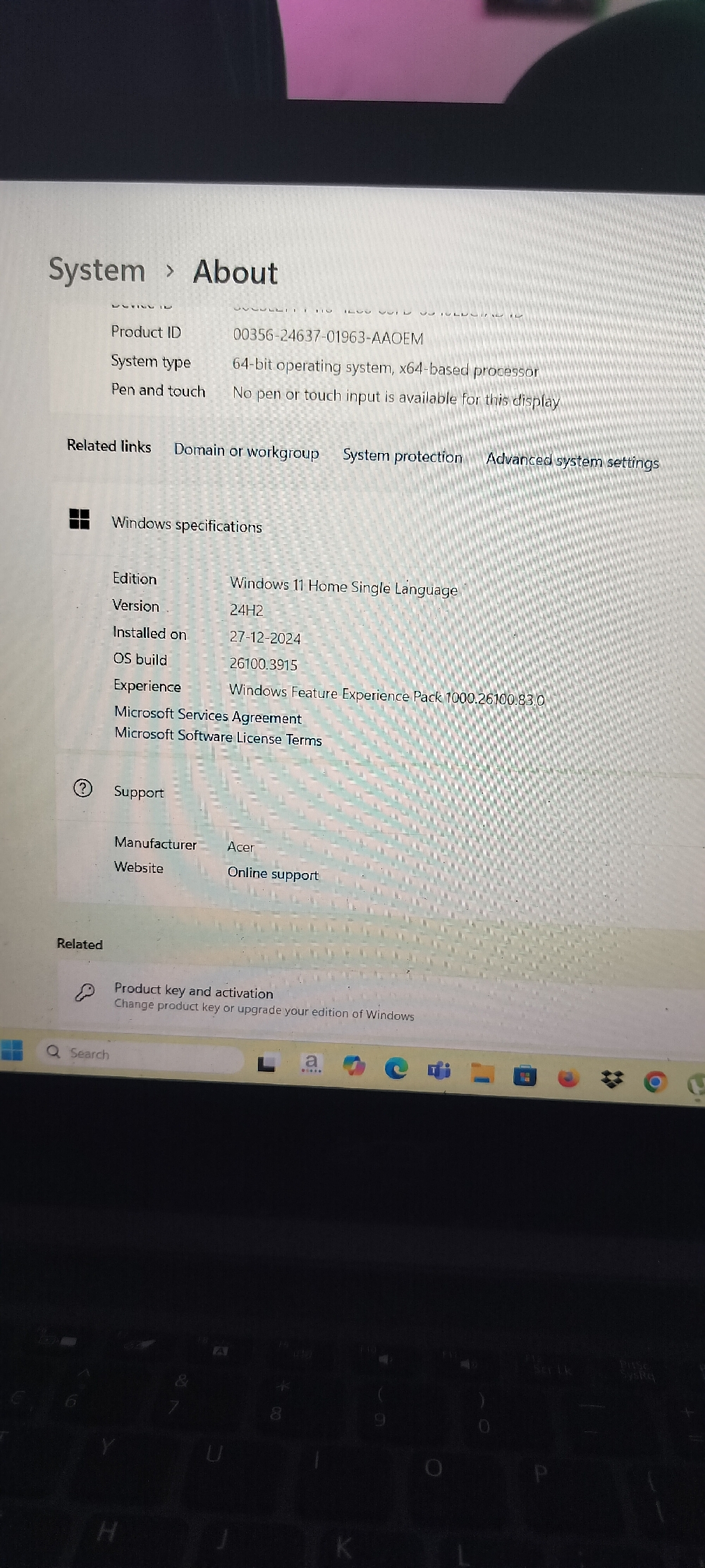 Acer Ryzen 5 5500u laptop