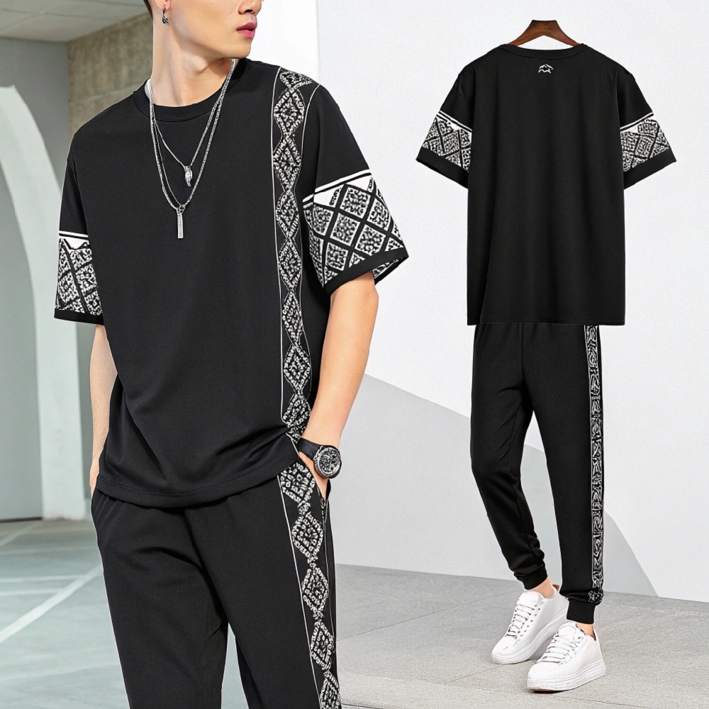 Drop Shoulder Mash T-Shirt and Trouser Combo Fabrics: Mash Jersey