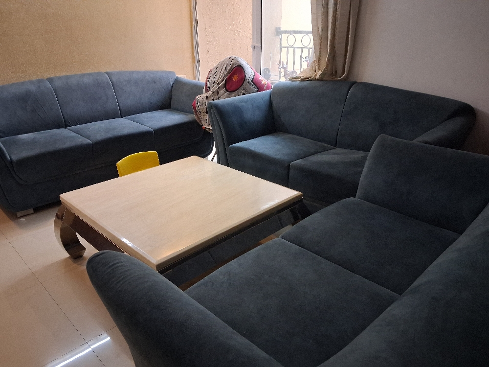 7 seater sofa set with center marble table