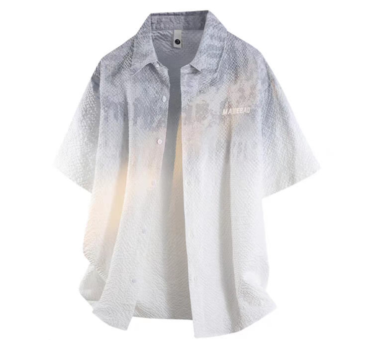New men's gradient short-sleeved shirts in summer