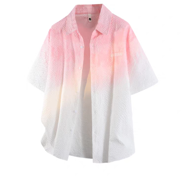 New men's gradient short-sleeved shirts in summer