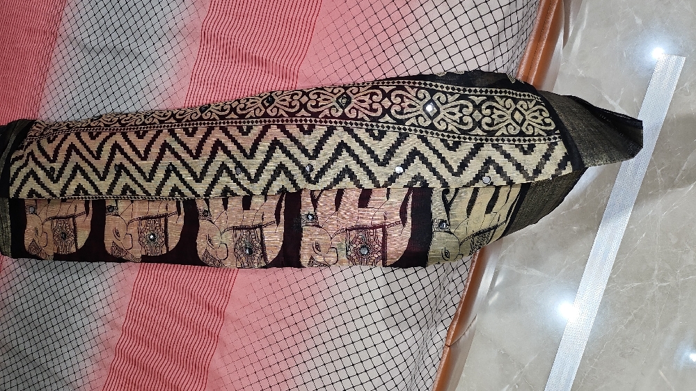 Black n red Printed saree not used once also attached