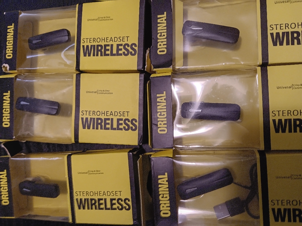 1PC WIRELESS RECHARGEABLE BLUETOOTH EARHOOK HEADSET WITH CHAT FEATURES LONG
