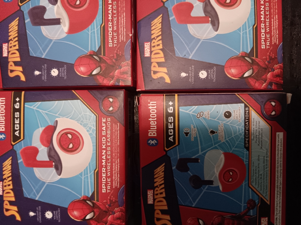 MARVEL SPIDERMAN BLUETOOTH WIRELESS RECHARGEABLE AIRPODS FOR KIDS (EACH) FREE