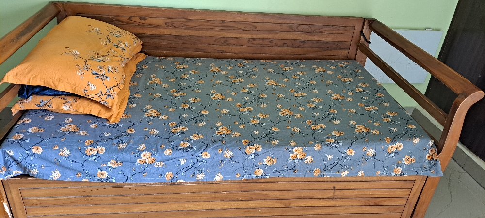 Wooden Diwan cum Bed with Mattress and Storage space Sturdy