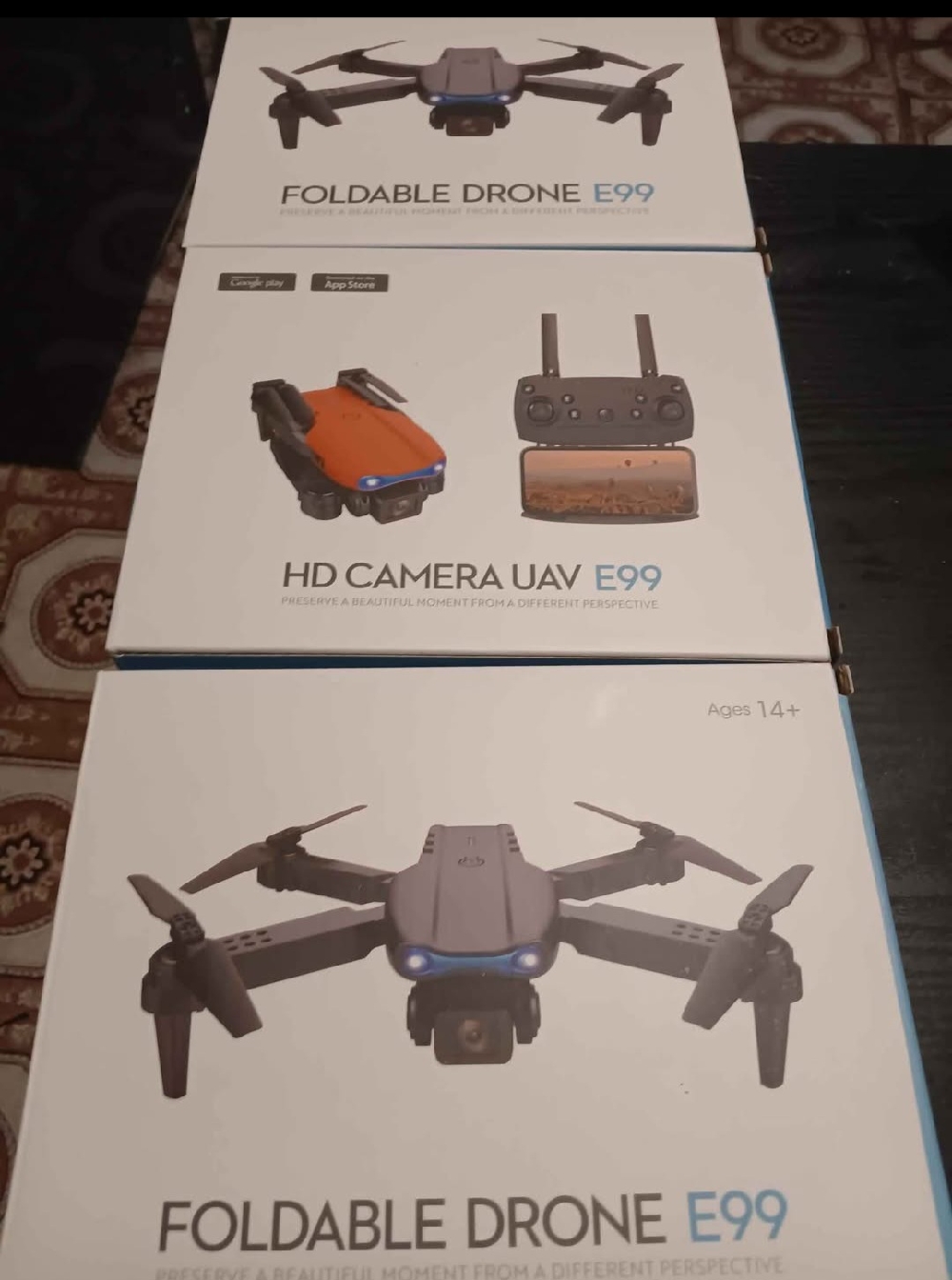 E99 HD CAMERA UAV FOLDABLE RECHARGEABLE FLYING BLUETOOTH WIFI DRONE