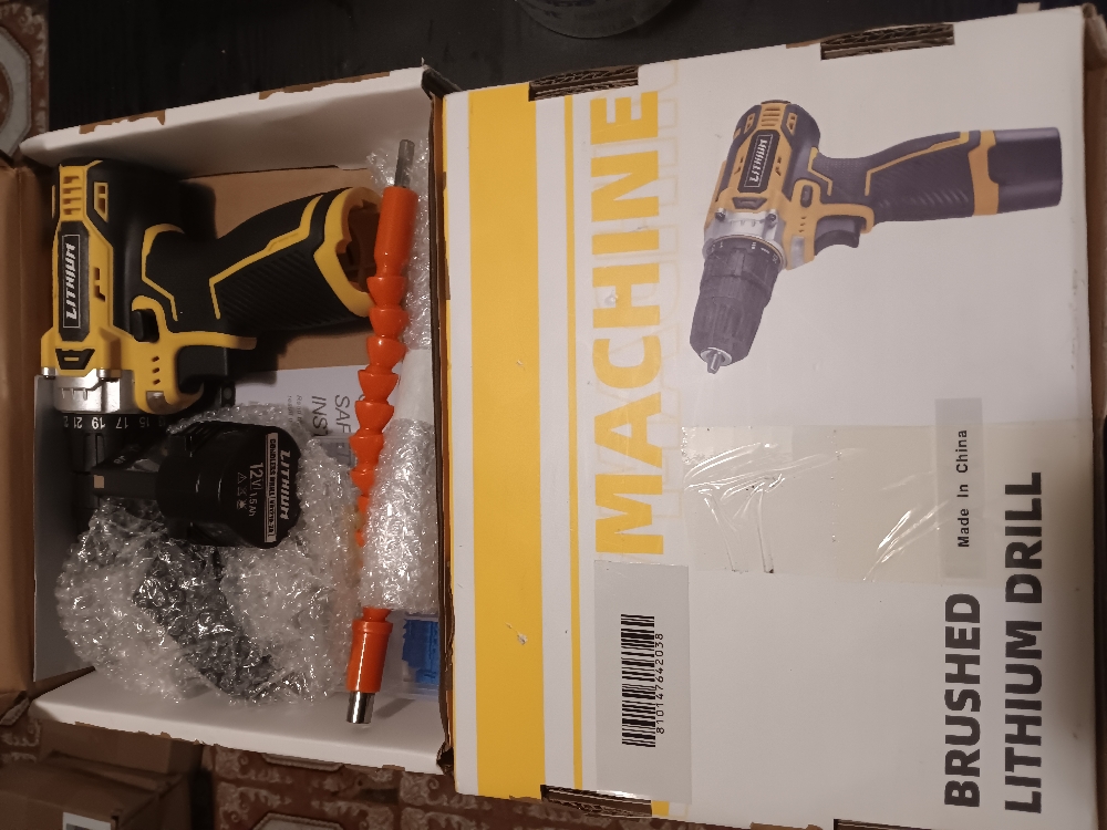 12V PORTABLE CORDLESS ELECTRIC BATTERY POWER LITHIUM BRUSHED POWER DRILL