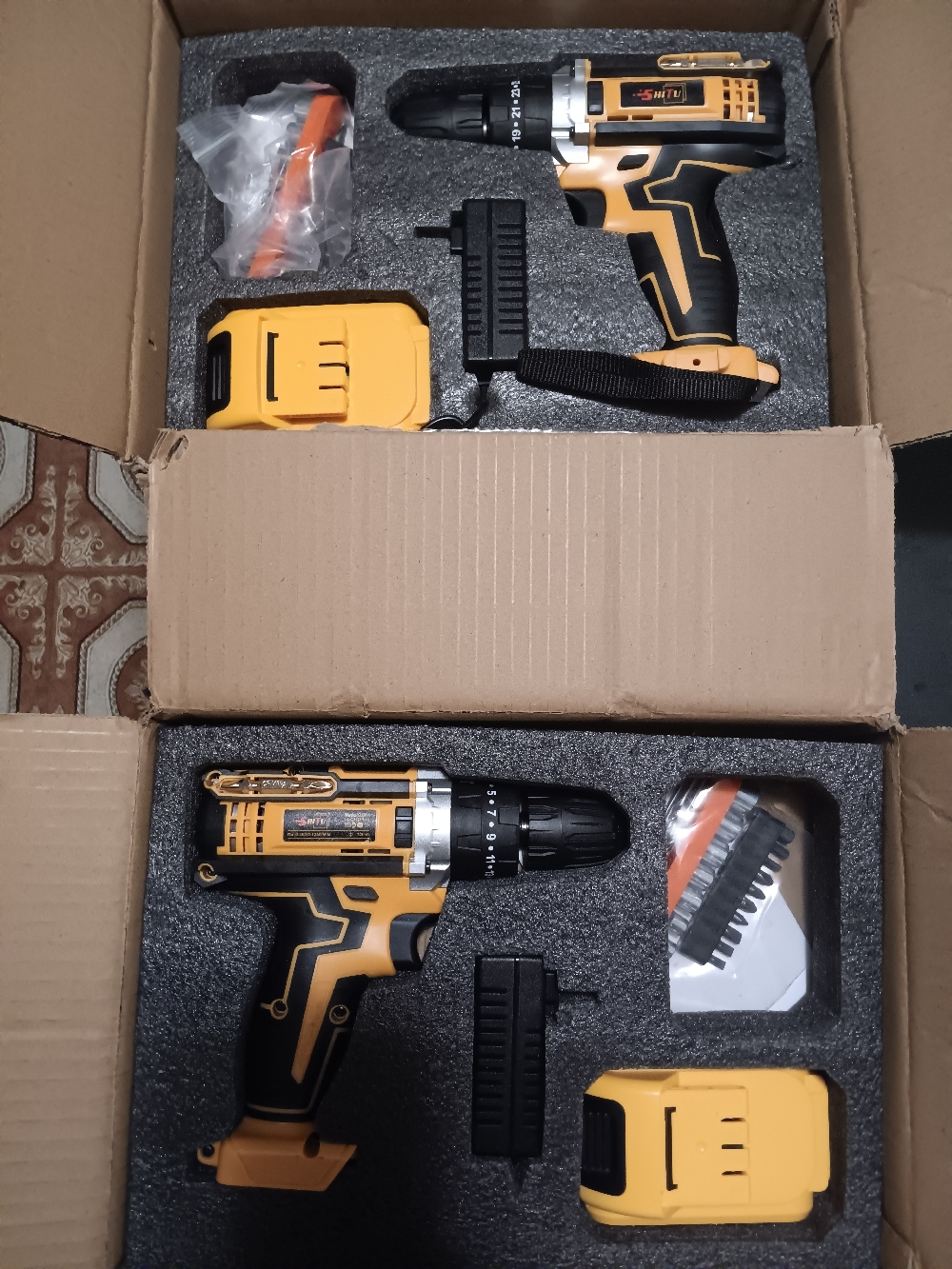 21V SHITU CORDLESS PORTABLE ELECTRIC RECHARGEABLE POWER DRILL SET (EACH)