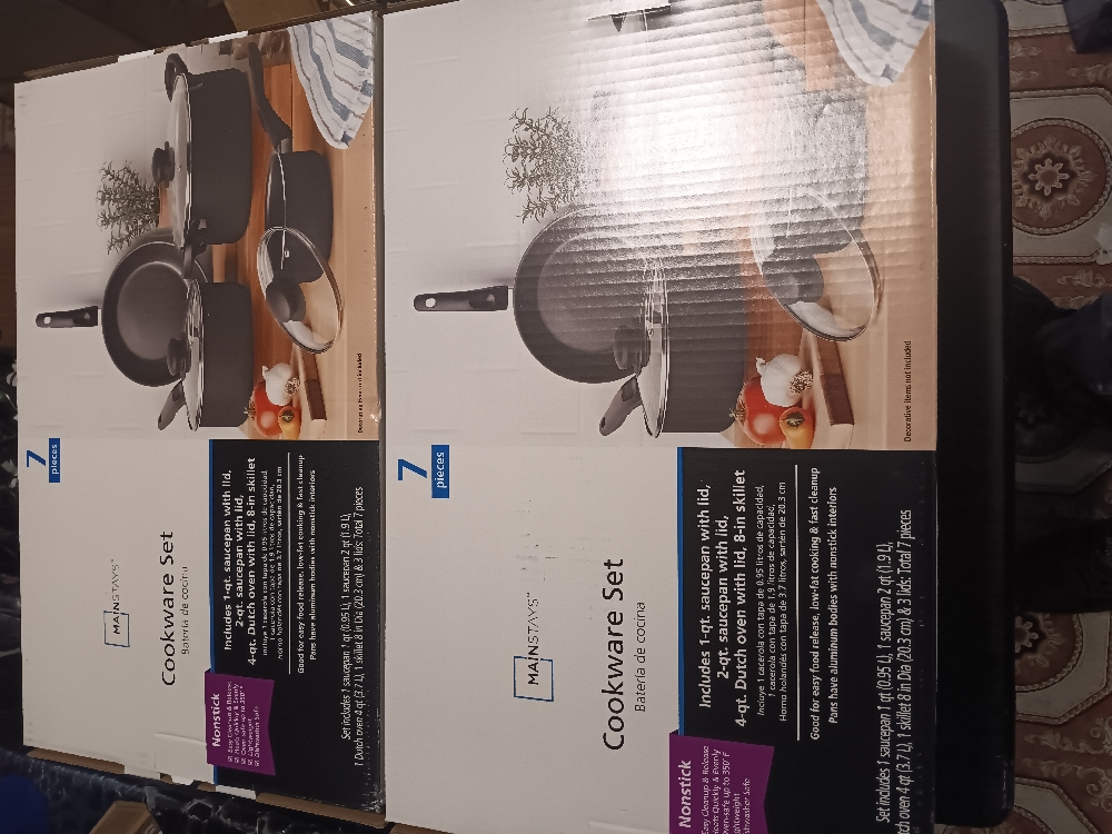 7PC MAINSTAY NON STICK STAINLESS STEEL COOKWEAR GREAT FOR COOKING