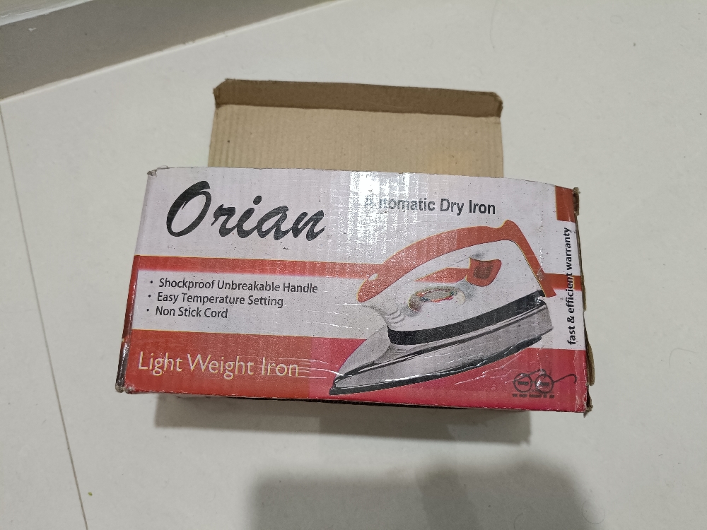 Orian Iron for clothes 100% shock proof 230-240V AV, 50/60Hz