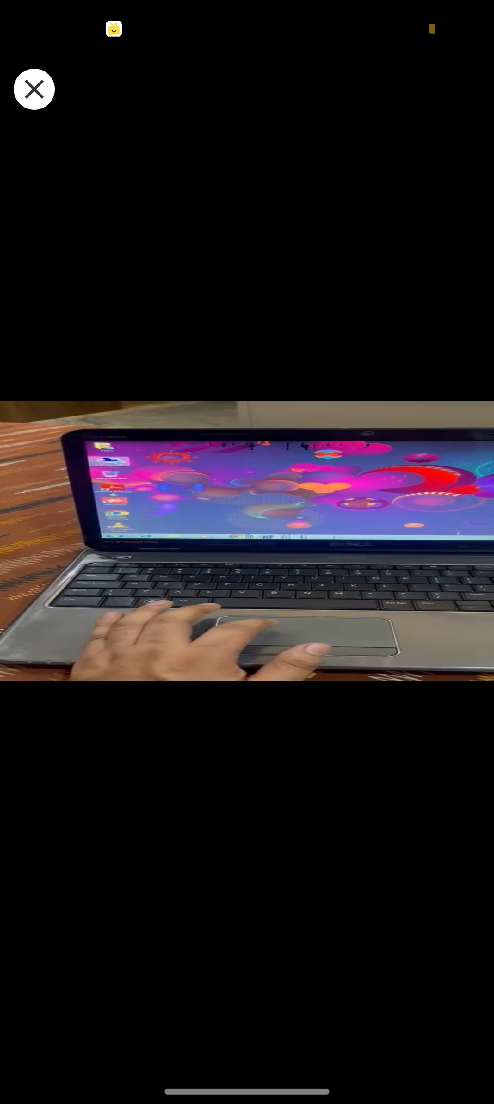 Dell laptop ,battery new, partially working,dots on screen, sensor not