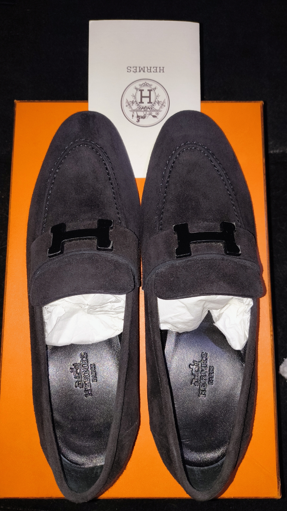 Women's size 38 Hermes Paris Loafers New still in box