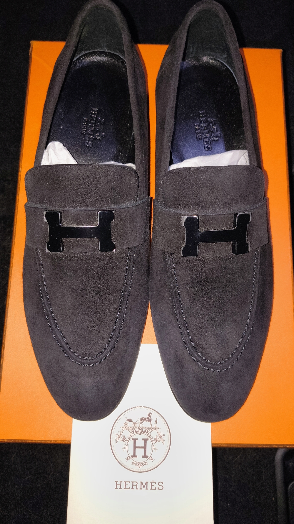 Women's size 38 Hermes Paris Loafers New still in box