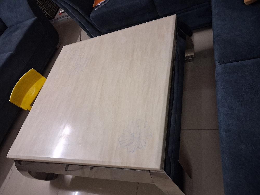 7seater sofa set with marble center table, like new