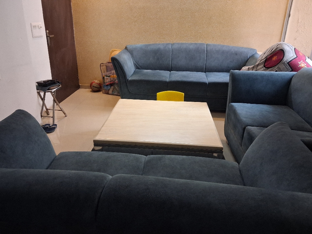 7seater sofa set with marble center table, like new