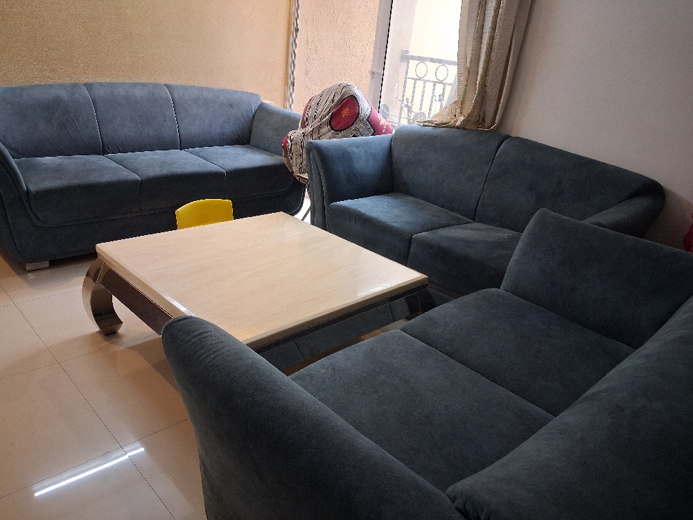 7seater sofa set with marble center table, like new