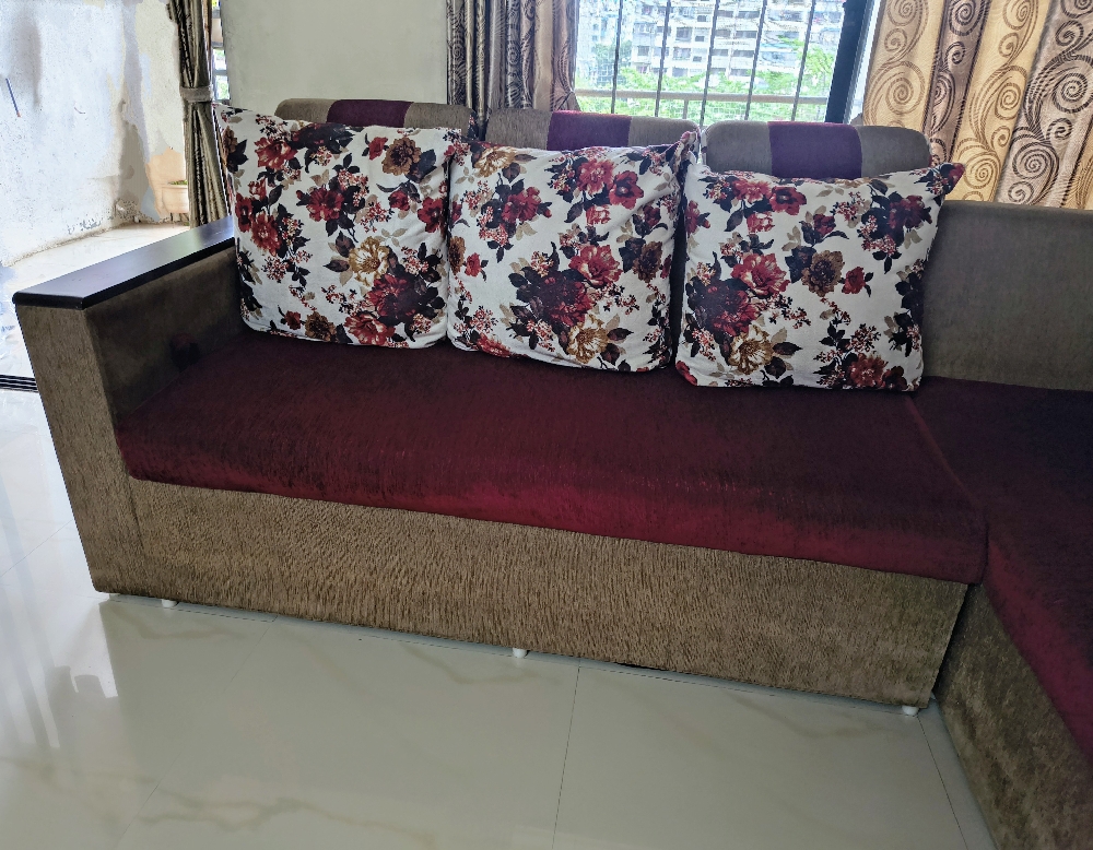 L shape sofa both are separate,made in plywood ,with storage