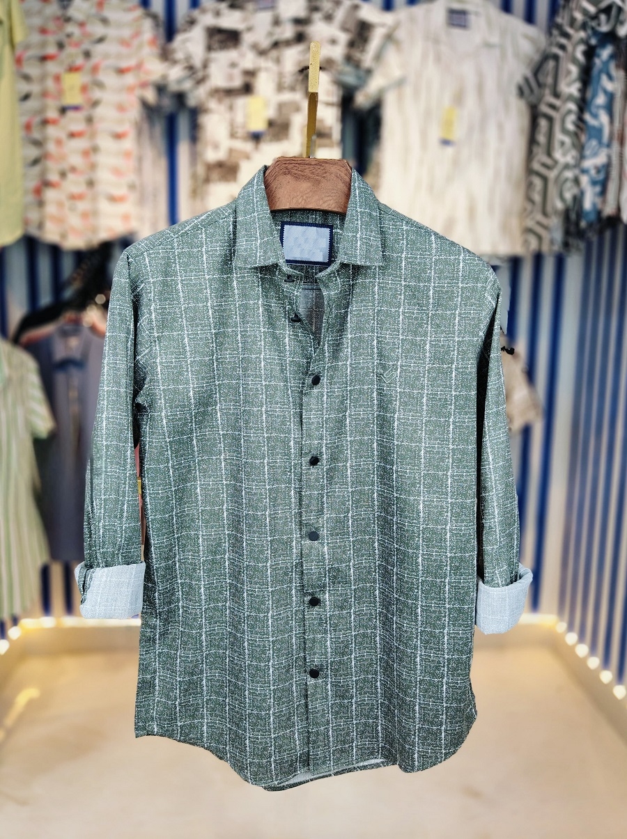 পণ্যের বিবরণ Full Sleeve Digital Print Shirt for Men's -Fabrics