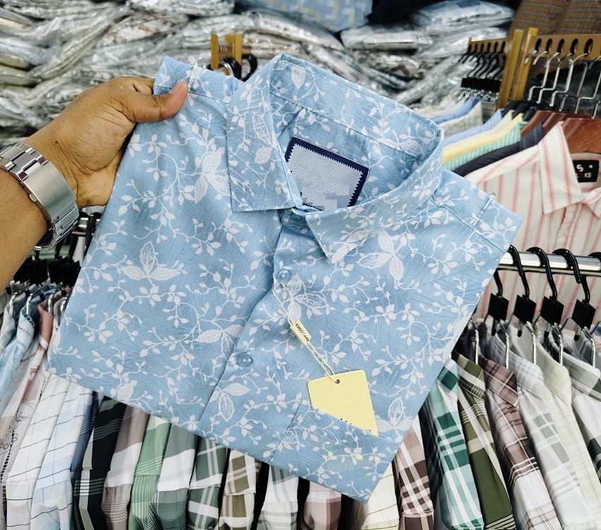 পণ্যের বিবরণ Pure Cotton Half Sleeve Print Shirt Fabrics :