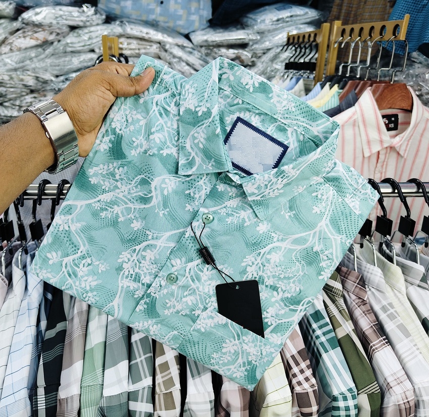 পণ্যের বিবরণ Pure Cotton Half Sleeve Print Shirt Fabrics :