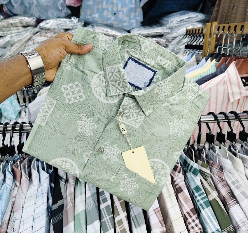 পণ্যের বিবরণ Pure Cotton Half Sleeve Print Shirt Fabrics :