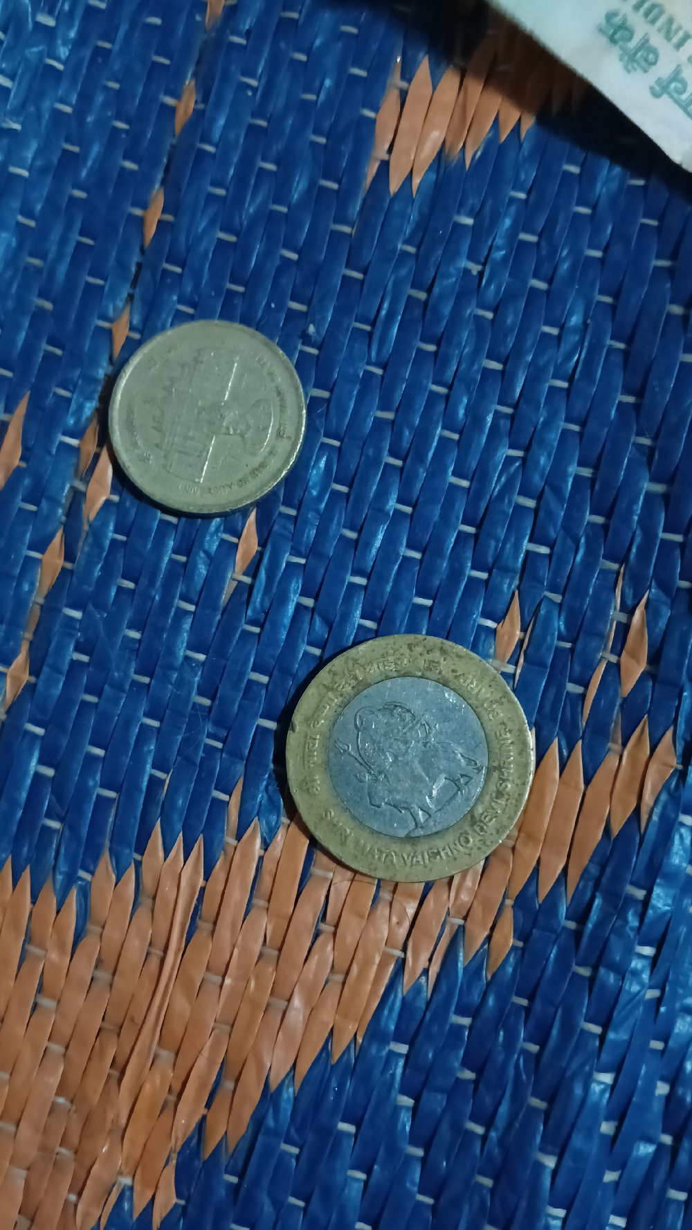 Old coin and note