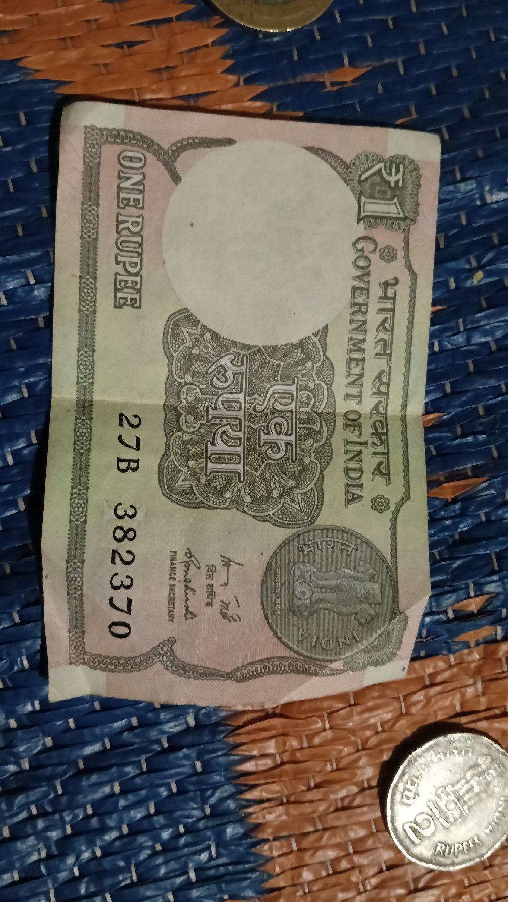 Old coin and note